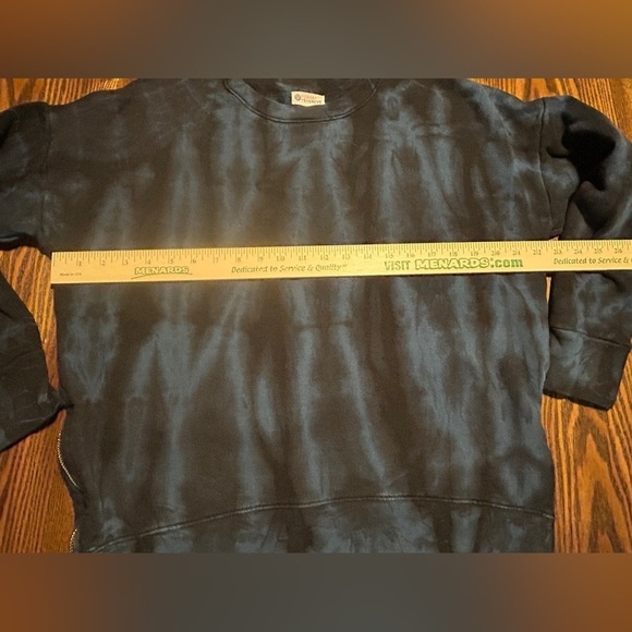 Sundry Evereve Women’s 1 S Blue Black Tie Dye Zip Crew Neck Pullover Sweatshirt - Picture 13 of 16